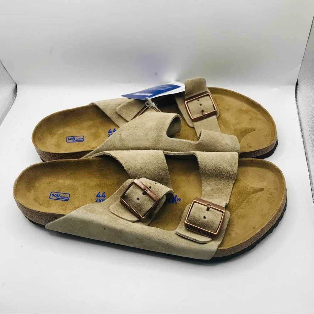 Birkenstock Men's Sandals Arizona Soft Footbed in Beige